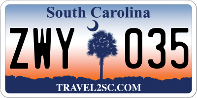 SC license plate ZWY035