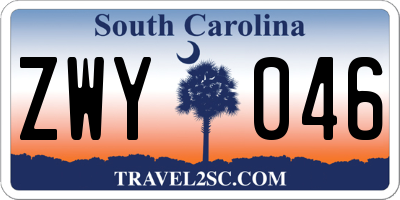 SC license plate ZWY046