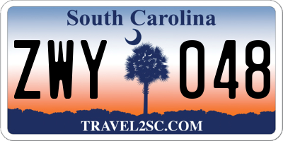 SC license plate ZWY048