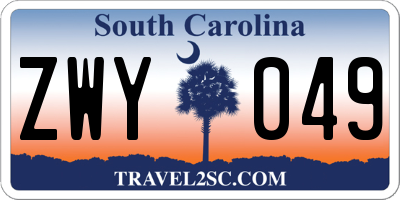 SC license plate ZWY049