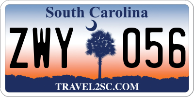 SC license plate ZWY056
