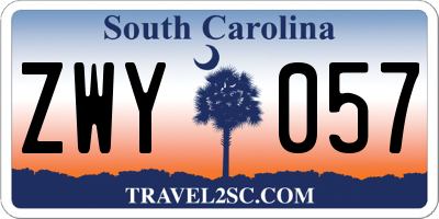 SC license plate ZWY057