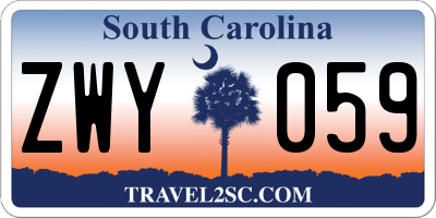 SC license plate ZWY059