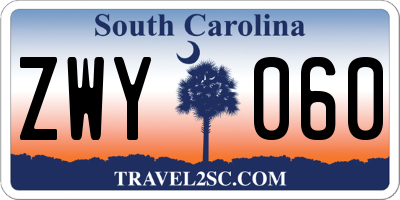 SC license plate ZWY060
