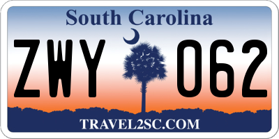 SC license plate ZWY062