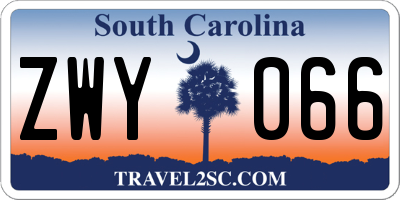 SC license plate ZWY066