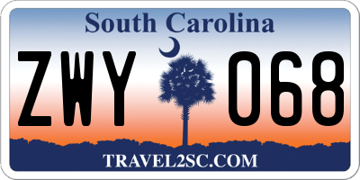 SC license plate ZWY068
