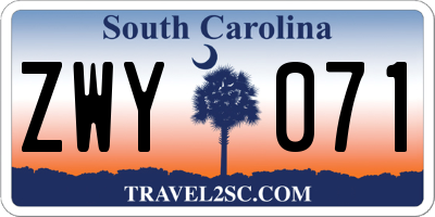 SC license plate ZWY071