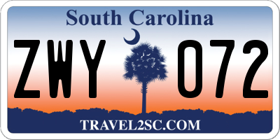 SC license plate ZWY072