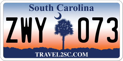 SC license plate ZWY073