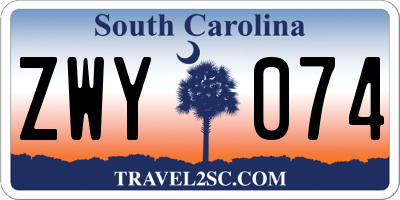 SC license plate ZWY074