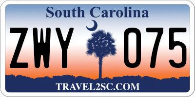 SC license plate ZWY075