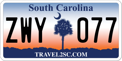 SC license plate ZWY077