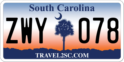 SC license plate ZWY078