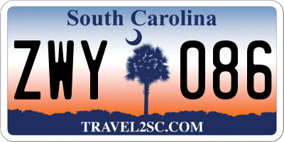SC license plate ZWY086