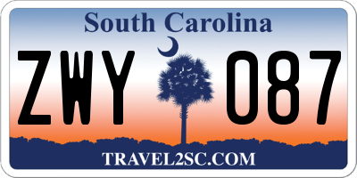 SC license plate ZWY087