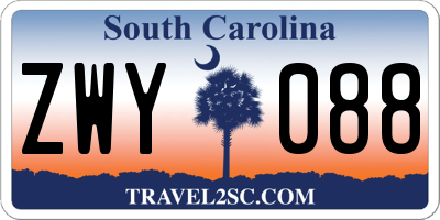 SC license plate ZWY088