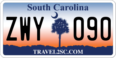 SC license plate ZWY090