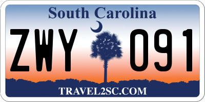 SC license plate ZWY091