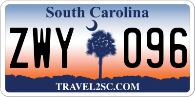 SC license plate ZWY096