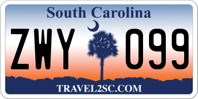 SC license plate ZWY099