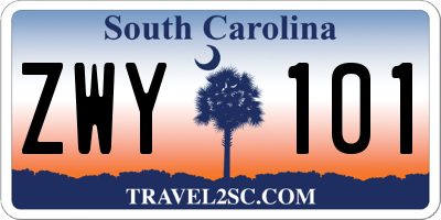 SC license plate ZWY101