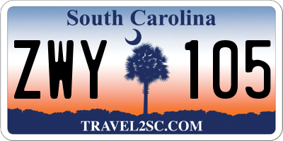 SC license plate ZWY105