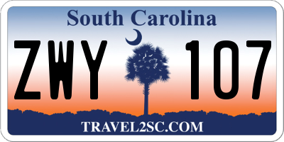 SC license plate ZWY107