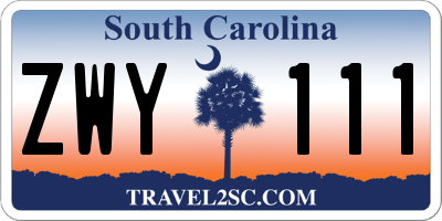 SC license plate ZWY111