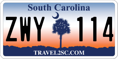 SC license plate ZWY114