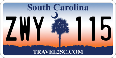 SC license plate ZWY115
