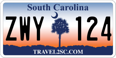 SC license plate ZWY124