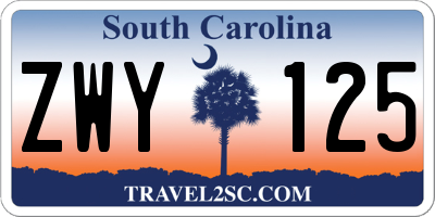 SC license plate ZWY125