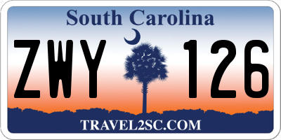 SC license plate ZWY126