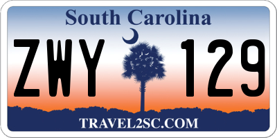 SC license plate ZWY129