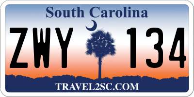 SC license plate ZWY134