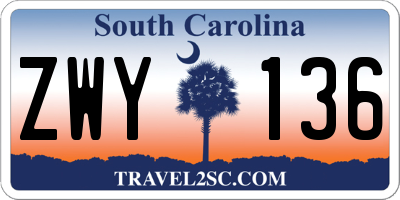 SC license plate ZWY136