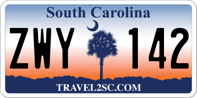 SC license plate ZWY142