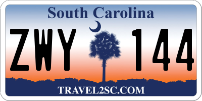 SC license plate ZWY144