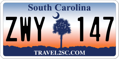 SC license plate ZWY147