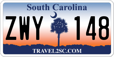 SC license plate ZWY148