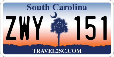 SC license plate ZWY151