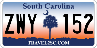 SC license plate ZWY152