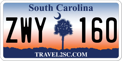SC license plate ZWY160