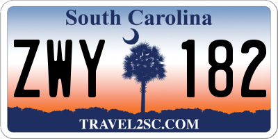 SC license plate ZWY182