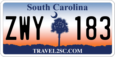 SC license plate ZWY183