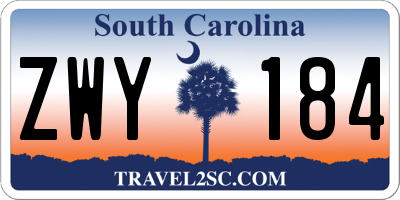SC license plate ZWY184