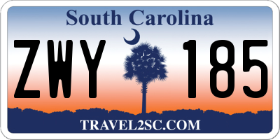 SC license plate ZWY185