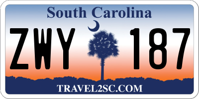 SC license plate ZWY187