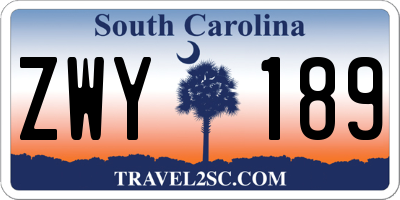 SC license plate ZWY189